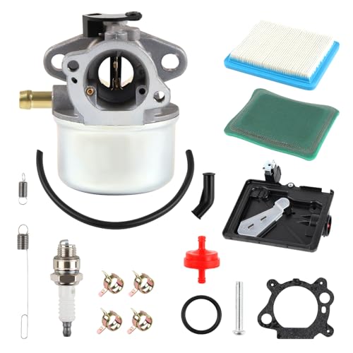 DOCAS 799868 Carburateur compatible pour Briggs & Stratton 124T02 124T05 124T07 Tondeuse à gazon Remplace 799868 498254 497347 497314 498170 Filtre à...