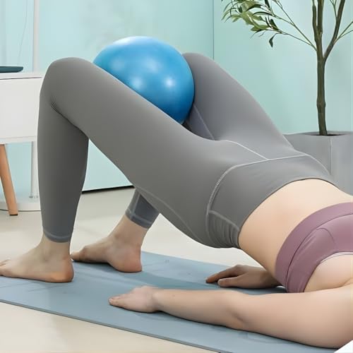 Image of KAIDAA Anti Slip Anti Burst Yoga Ball, (25cm) 9.8 Inch Exercise Mini Soft Workout for Home Gym Yoga, Pilates, Core Training, Pregnancy Workout, Balance, Stability for Men & Woman (Blue)