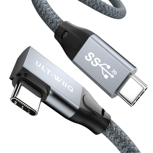Cavo da USB C a USB C 20 Gbps 100 W, USB 3.2 Gen2x2 90 Grad Cavo di trasferimento dati Ricarica rapida PD 5 A, Uscita video 5K 4K a 60 Hz per MacBook Pro, Samsung S22, SSD T5 T7 X5, Hub, Monitor (0,5 m)