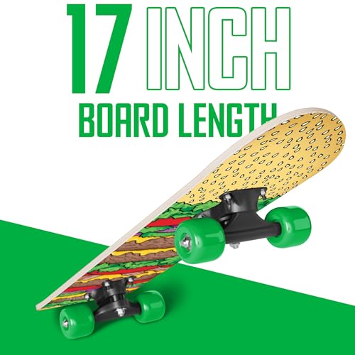 Image of Rude Boyz 17 inch Micro Complete Skateboard | Maple Wood | ABEC 7 Bearings | Double Kick Concave Deck | Kids Skateboard, Ideal Toddler Cruiser Ages 2-5