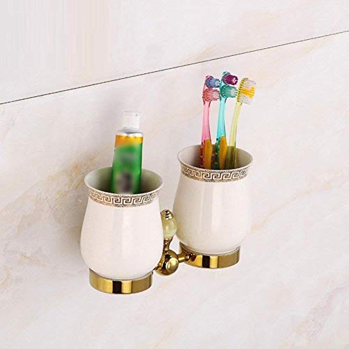 Porte-brosse à dents rétro européen et gobelet suspendu pour décoration romantique