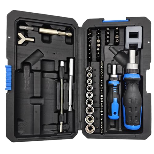 Juego de destornilladores magnéticos 69 en 1, destornillador de carraca ergonómico, herramienta de punta múltiple | Juego de mango antideslizante preciso para electricidad, fontanería, coche