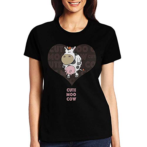 Kelloggd Violaad Cute Moo Cow Casual Comfortable T-Shirts Women's Print Tee Shirts with Short Sleeve