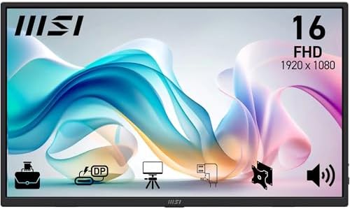 MSI 15.6 PRO MP165 E6, Kurumsal Portatif Monitör, FHD, Flat, 16:9, IPS, 60Hz 4ms - Görsel 1