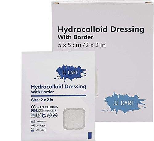 [Pack of 10] 2x2 inches Thin Hydrocolloid Dressing with Border - Bordered Hydrocolloid