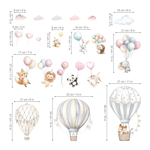 Vinilos decorativos globos aerostáticos para pared, infantil miniatura 5