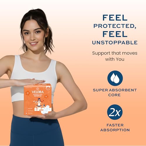 Image of Velora Dry Feel XL 40 Pads Wider Back for Extra Coverage, Quick Absorption,Medium Flow Straight Sanitary Pads for Women & Girl (40 Pads-280MM)
