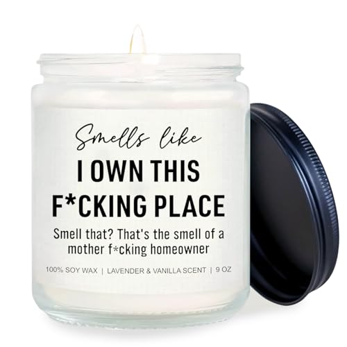 Funny Scented Candle New Home Gift, House Warming Gifts New Home Candle for Women Men, Handmade Lavender Scented Candles 9 oz, Housewarming Gifts for Couple Moving in Essentials House Gift Ideas