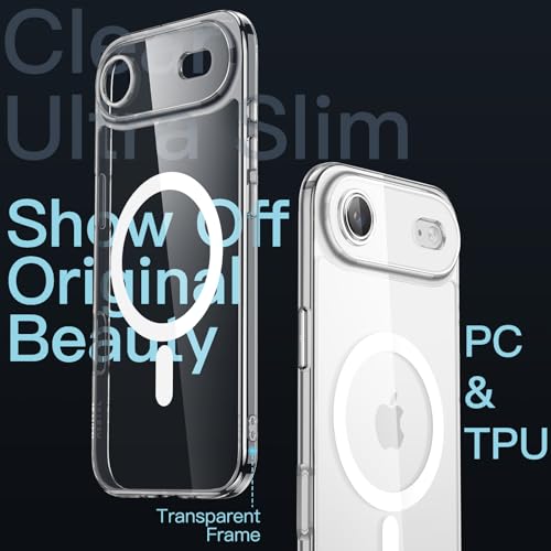 Image of JETech Magnetic Slim Case for iPhone Air Compatible with MagSafe, Camera Lens Full Protection, Ultra-Thin Lightweight Clear Minimalist Protective Phone Cover, 6.5-Inch Display (Clear)