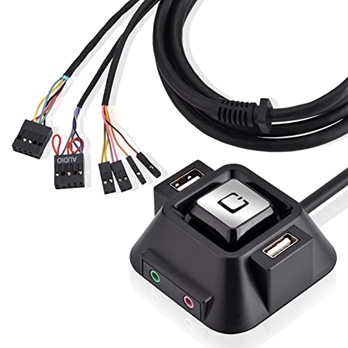Desktop Power , Desktop Computer Power Switch, External PC On Off Power , USB Ports Power & Audio Ports & PowerSupply Switch, Cable 1.55/5FT