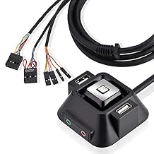 Desktop Power , Desktop Computer Power Switch, External PC On Off Power , USB Ports Power & Audio Ports & PowerSupply Switch, Cable 1.55/5FT