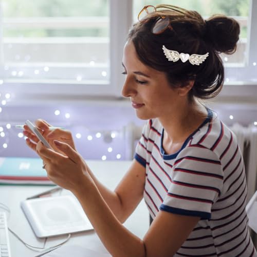 Pinza para cabello diseño ala de ángel con detalles miniatura 4