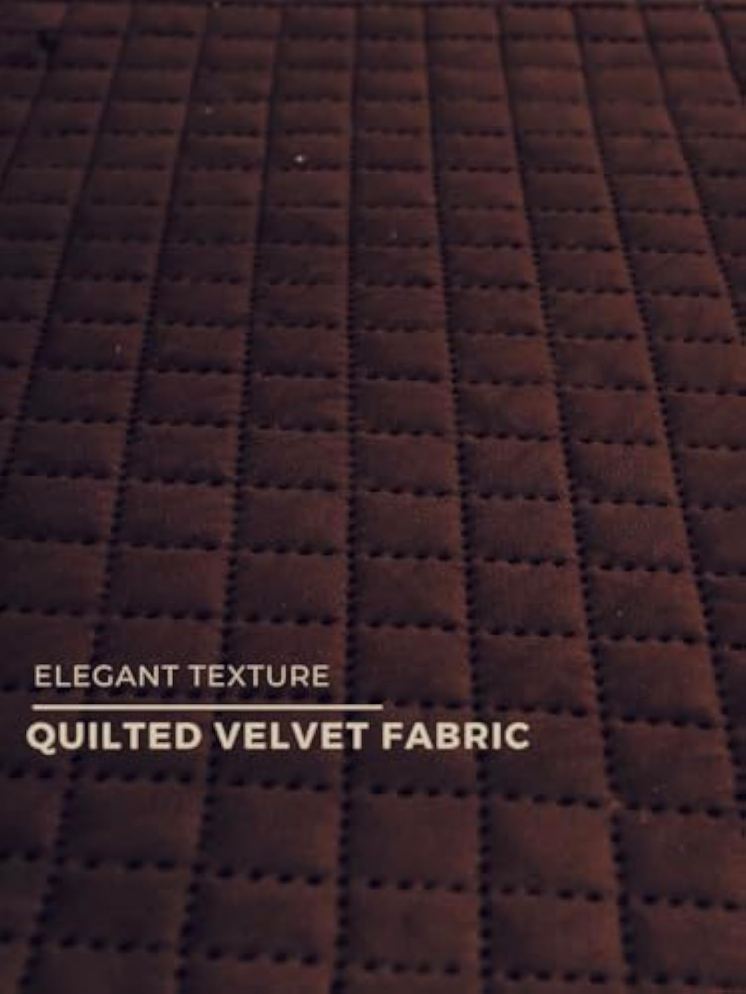Velvet Checkered Quilted 2 Seater Table Cover, Coffee