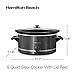 Hamilton Beach Slow Cooker with 3 Cooking Settings, Dishwasher-Safe Stoneware Crock & Glass, 8-Quart Built-In Lid Rest, Black