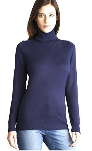 Joseph A. Navy Turtleneck Sweater (Navy Blue, Medium)