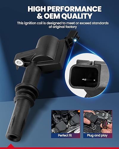 Image of KAX Ignition Coil for Ford F-150 F-250 Super Duty 5.4L V8 | Fits F-150, Expredition, Navigator, Mustang, F-250 /F-350 /F-450 /F-550 Super Duty, Explorer, Mountaaineer, Mark LT, DG511