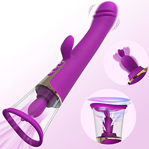Sucking Sex Toys 3 In1 Adult Toys Rabbit Vibrator With 4 Sucking & 9 Licking & 9 Vibrating Modes Dildo, G Spot Vibrator Nipple Clitoral Stimulator For Women Pleasure #TOP30