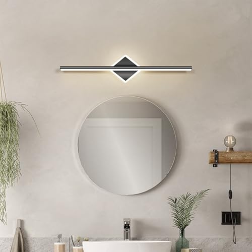 Espejo luz de pared baño LED negro para evitar sombras en el maquillaje diario de 80cm
