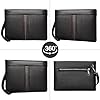 Eshow Men's Leather Clutch Bag Wristlet Bag Clutch Purse Handbags Synthetic Leather Bags with Wrist Strap Zip Closure 11.5 Inch for Business Travel Work #4