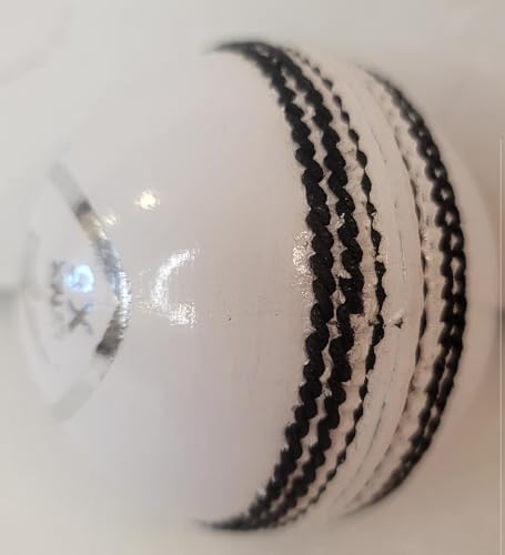G-Tech International Lynx X5 for IHSAN Cricket Leather Hand Stitched Ball, 80-85 Stitches Cortex Contre, Made per MCC Regulation, Suitable for 50-Over Games, A Grade White (156 GM)