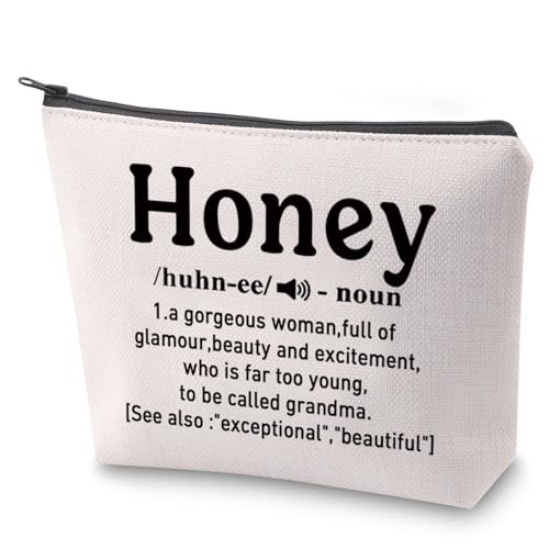 ZJXHPO Honey Definition Cosmetic Bag, Grandma Survival Kit, Best Grandma Ever Makeup Bag With Zipper, Appreciation Gift for Mothers Day