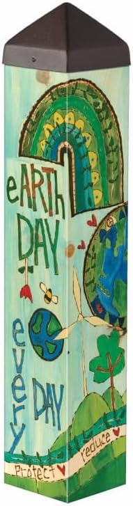Studio M Art Pole, PVC Weather Resistant Pole with Vinyl Bowl 20 inches Tall Outdoor Decoration for Gardens, Patios, Yards, Landscaping and Birding Accessories, Earth Day
