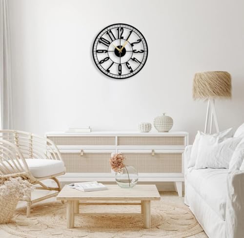 Image of Stylish Metal Wall Clock for Living Room, Bedroom, Office, Kitchen, Home and Hall | Antique Fancy Big Size Modern Wall Watch for Home Decor (DA-79, 50 CM)