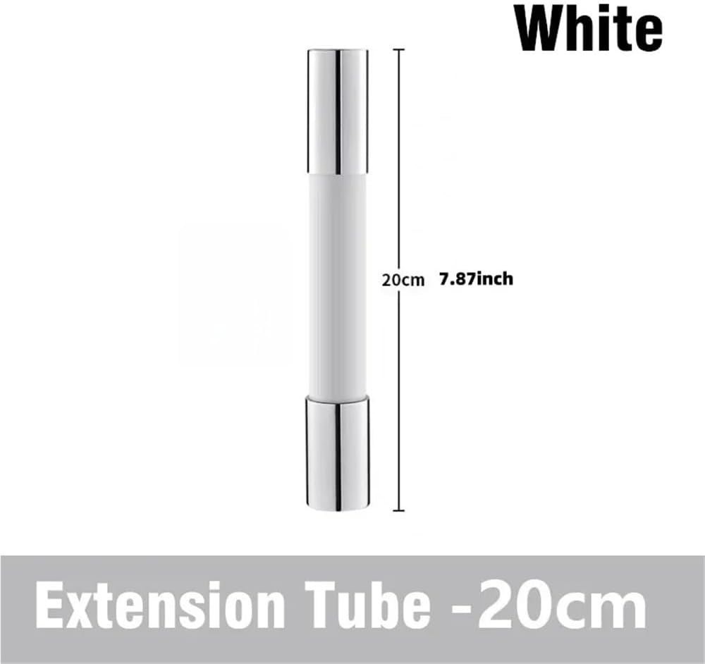 360 Degrees Flexible Hose Extension Pipe Universal Extension Tube Connnector Faucet Extender Splash-proof Kitchen Bathroom(White-S)