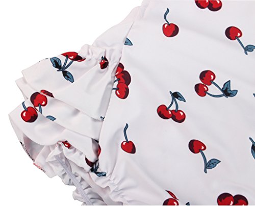 Dalary Baby Girl Cherry Pattern Bathing Suits Outfits Rompers With Headband (1-2 Years,White) #TOP4