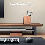 UPERGO Walnut Desk Tray with Pen Holder Set, Natural Wooden Desk Drawer Organizer Office, Organizer Tray for Keys, Pen, Watch - Image 4