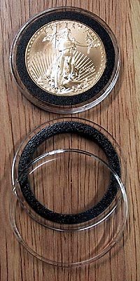 Air-Tite Porta Monedas Tipo Anillo Negro 32mm para 1oz miniatura 1