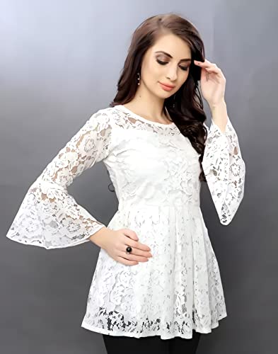 Image of Women Russel Net with Crepe Inner Net Tops || Casual Tops for Women