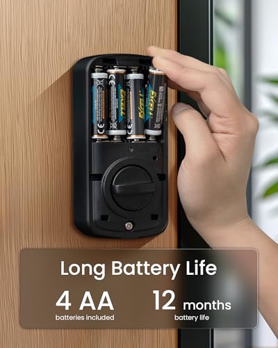DESLOC-A100F-Keyless-Entry-Door-Lock-Fingerprint-Door-Lock-Front-Door-Lock-Smart-Lock-Deadbolt-for-Front-Door-Easy-Installation-Emergency-Power-Port12-Months-Battery-IP54-Waterproof-5-Keys