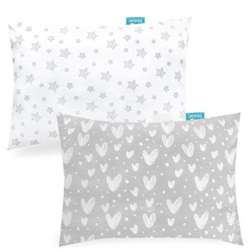 Baby Toddler Pillowcase 2 Pack, 100% Jersey Cotton Ultra Soft Baby Kids Pillowcase