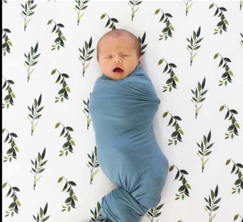 Little Jump Swaddle Blanket And Hat Set, Jersey Cotton Swaddle Hat Set Receiving Blanket For Baby Boy Girl, Boho Vintage Rainbow Baby Monthly Picture Blanket. (Green) #TOP2