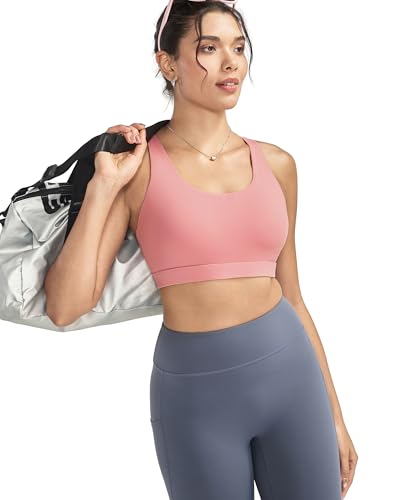 Image of RUNNING GIRL Sports Bras for Women,Padded Strappy Sports Bras Criss-Cross Back Medium Support Sports Bras with Removable Cups