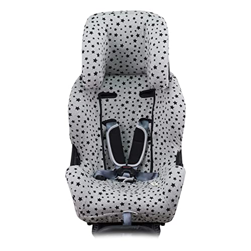 JYOKO Kids Funda de algodón para Silla de Coche Compatible con Klippan Kiss 2 y Klippan Plus (Black Star)