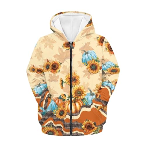 Image of Coloranimal Unisex Girls Boys Long Sleeve Casual Hoodies & Sweatshirts Tops Kids Zip Up Jacket Coat Age 6-16 Year