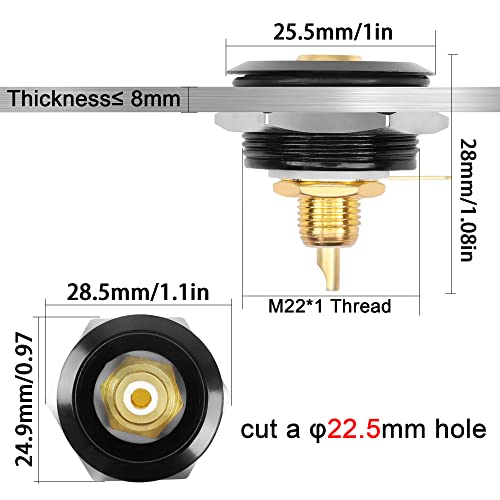 QIANRENON Gold Plated RCA Embedded Threaded Fixed Adapter RCA Female to Solder Terminal Panel Mount Connector RCA Component video solder socket - Image 4