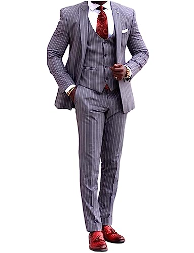 Costume à rayures hommes avec col à pointe costume trois pièces de qualité
