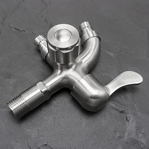 Robinet extérieur double pour machine à laver en inox résistant pour stopper les fuites d'eau