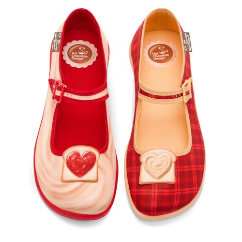 Image of Hot Chocolate Design - Women's Mary Jane Flat Dress Shoes with Adjustable Buckle-Strap