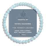 SIMPLÍ BASIC Natural A Grade Aquamarine Healing Gemstone Bracelet 4mm Bead | Womens & Mens | Beauty | Happiness | Courage | Inc Gift Box | March Birthstone