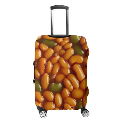 Baked Beans Food Travel Luggage Cover for Suitcase 19-32 Inches Elastic Washable Baggage Protector4