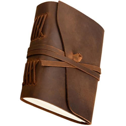 Libreta de piel de vaca marrón artesanal NUOBESTY cuaderno vintage