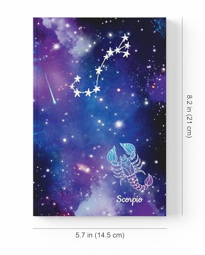 Image of AccuPrints A5 Premium Soft Bound Notebook Size 5.8 * 8.25 inches Diary for Girls and Women (144 Ruled Pages with planner, 80 GSM) (Scorpio zodiac signs)