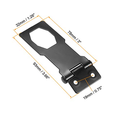 Uxcell 3-Inch Keyed Hasp Locks Zinc Alloy Twist Knob Keyed Locking Hasp W Screws For Door Cabinet Keyed Different Black 2Pcs #TOP3