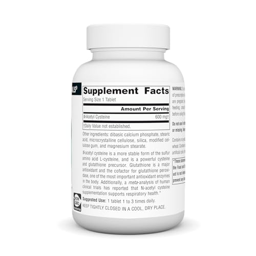 Source Naturals N-Acetyl Cysteine Antioxidant Support 600 mg Dietary Supplement That Supports Respiratory Health* - 120 Tablets - Image 3
