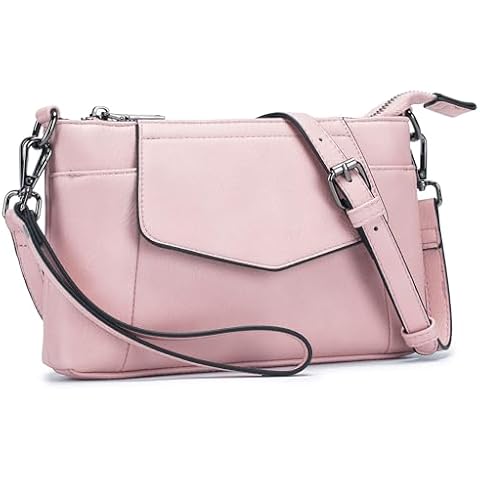 Switrock Small Crossbody Bags for Women,Leather Handmade Wristlet Clutch Mini Cell Phone Crossbody Wallet Purses with Card Slots Cover