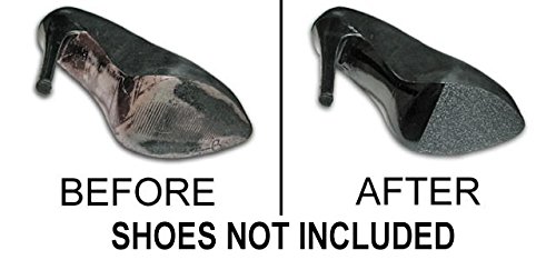 Shoe Bottoms Slip Resistant Shoe Sole Cover Protector for Heels Self-Stick Pads - Available in Clear, Black, or Red (3 Pack, Black)